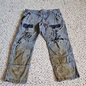 Carhartt Double Knee Men's Cargo Pants in Distressed Gray.  Size 36 X 30.